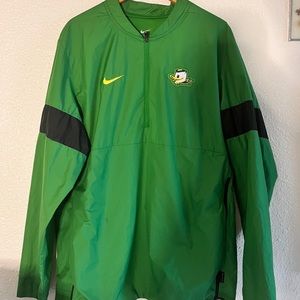 Nike Men’s Large Green Oregon Ducks 1/4 Zip Windbreaker Team Issue
